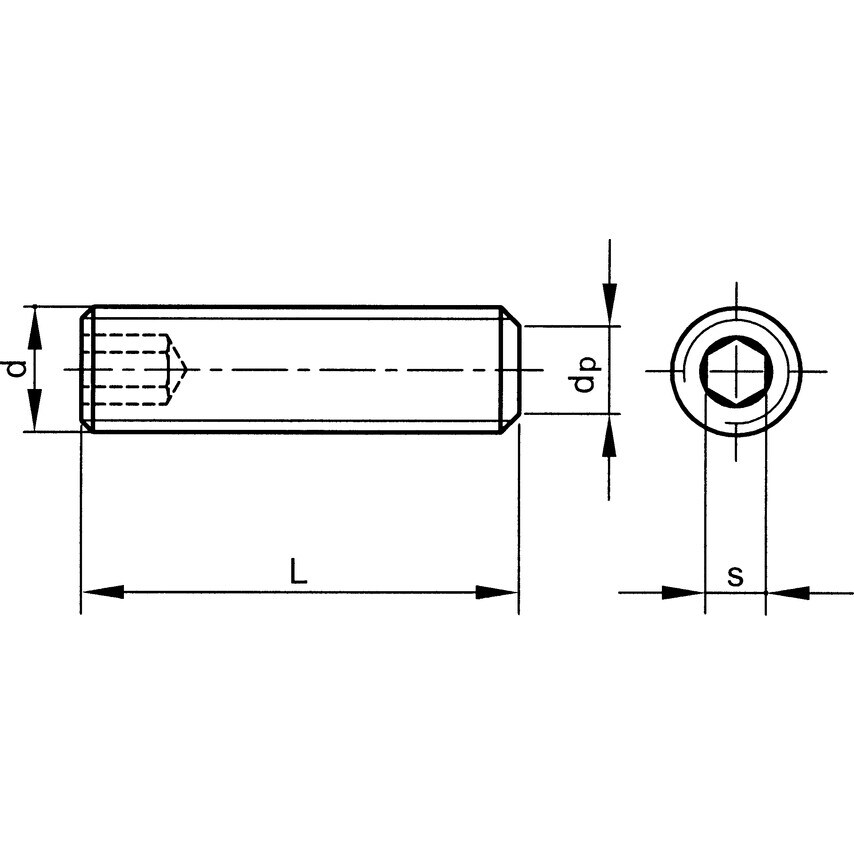 Qualfast M16X16 Socket Set Screw Flat Point A4- you get 50