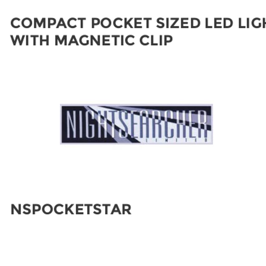 Nightsearcher Compact Pocket Sized LED Light with Magnetic Clip
