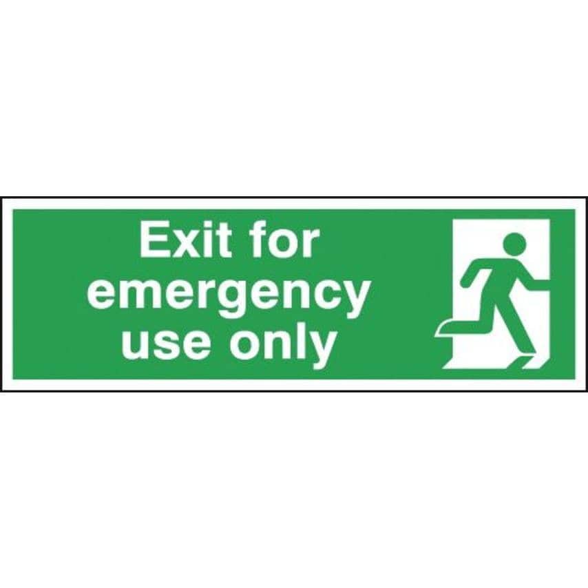 Signs & Labels 150x450mm Exit For Emergency Use Only - Self Adhesive
