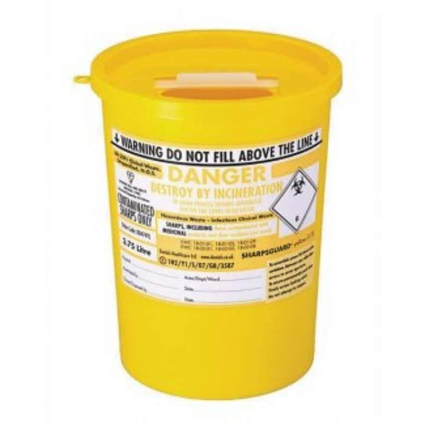 Signs & Labels Sharps Disposal Container (3.75 Litre)
