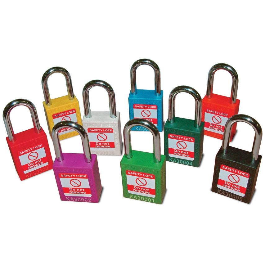 Signs & Labels Nylon Body Safety Padlock - Yellow