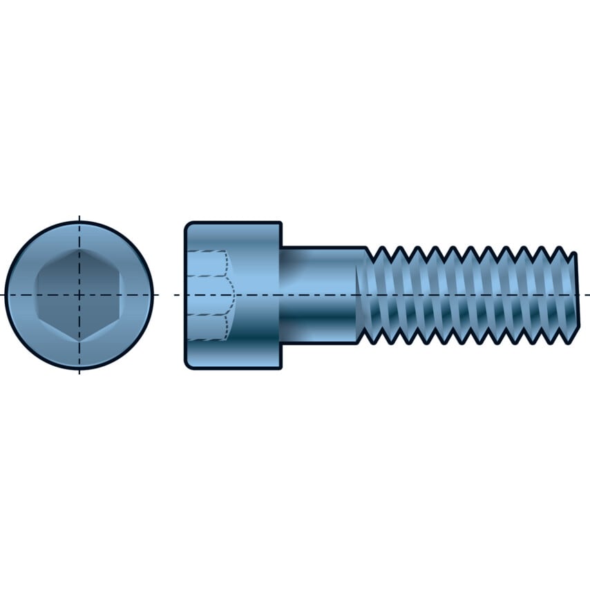 Qualfast M6X30 Socket Head Cap Screw BZP (GR-8.8)- you get 25