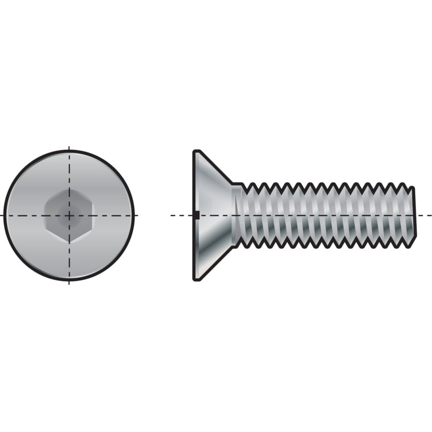 Qualfast M5X35 Socket Countersunk Head Screw (GR-10.9)- you get 50