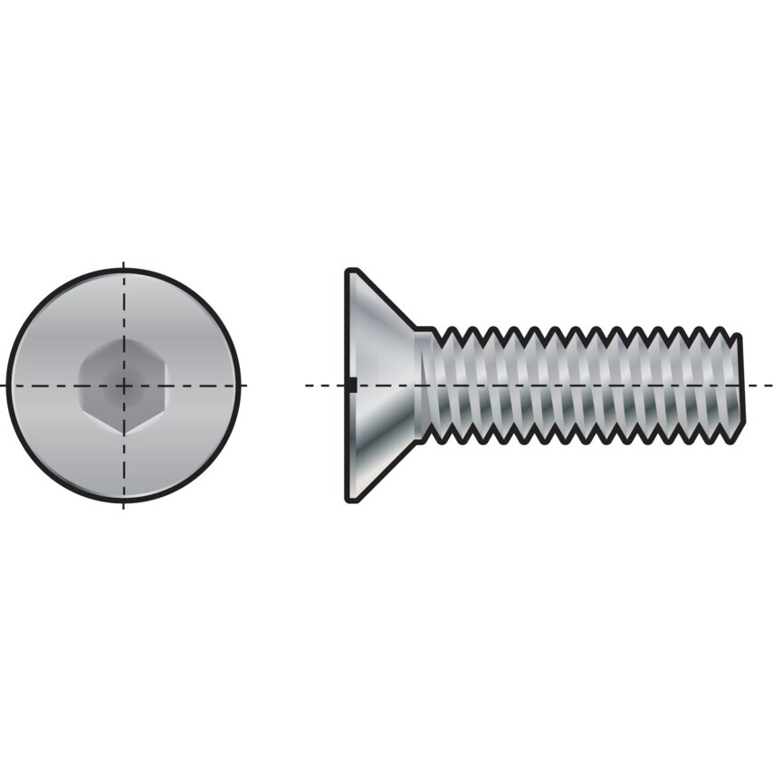 Qualfast M4X30 Socket Countersunk Head Screw (GR-10.9)- you get 50