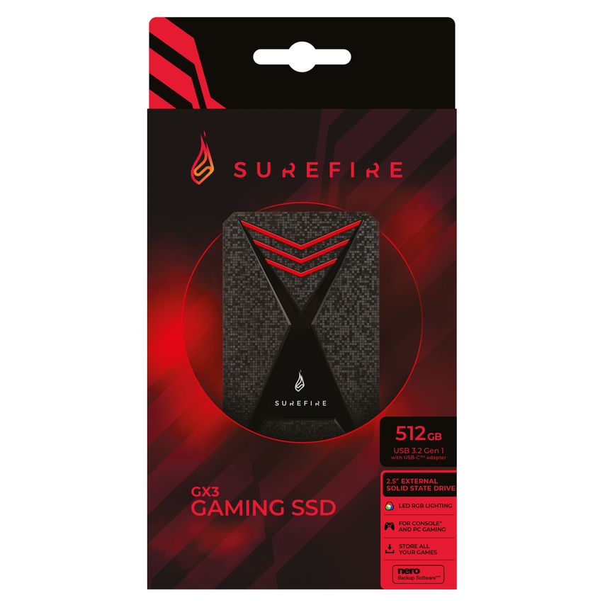 SureFire GX3 Gaming SSD 3.2 512GB Black