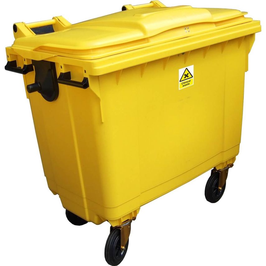 Fosse Liquitrol Clinical Waste 4-WheelED Bin Yellow 660 Litre