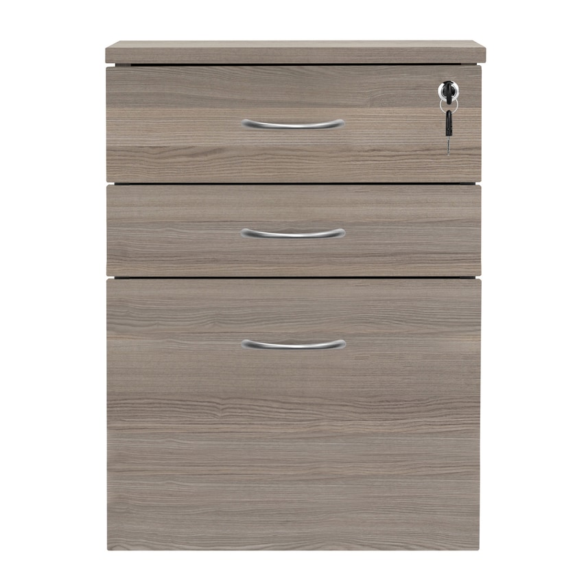 Tc 3 Drawer High Mobile Pedestal Grey Oak