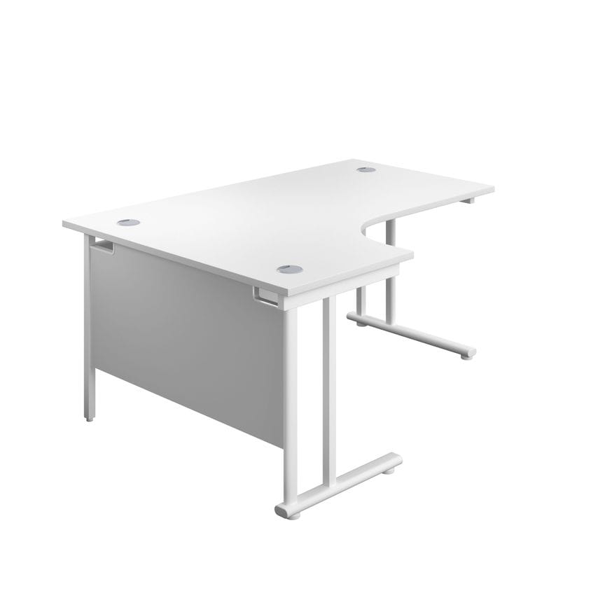 Tc 1800X1200 Twin Upright Left Hand Radial Desk White-white + Desk High Ped