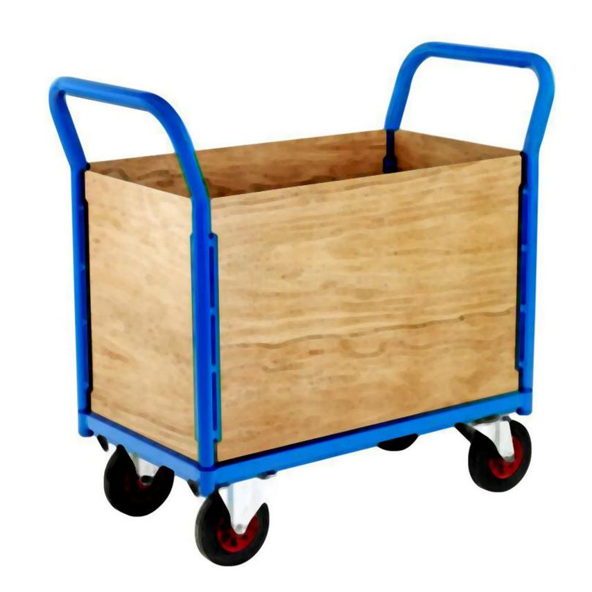 Loadtek 1000 x 600mm Platform Truck 3 Sided Ply