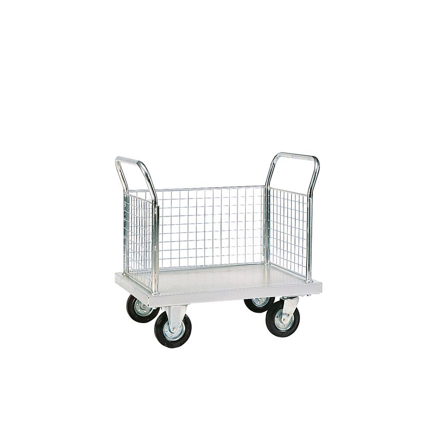 Loadtek ZP703M 1000 x 700mm Platform Truck 3 Sided Mesh