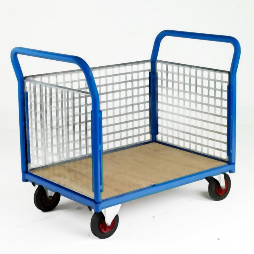 Loadtek TC604M 1000 x 600mm Platform Truck 4 Sided Mesh