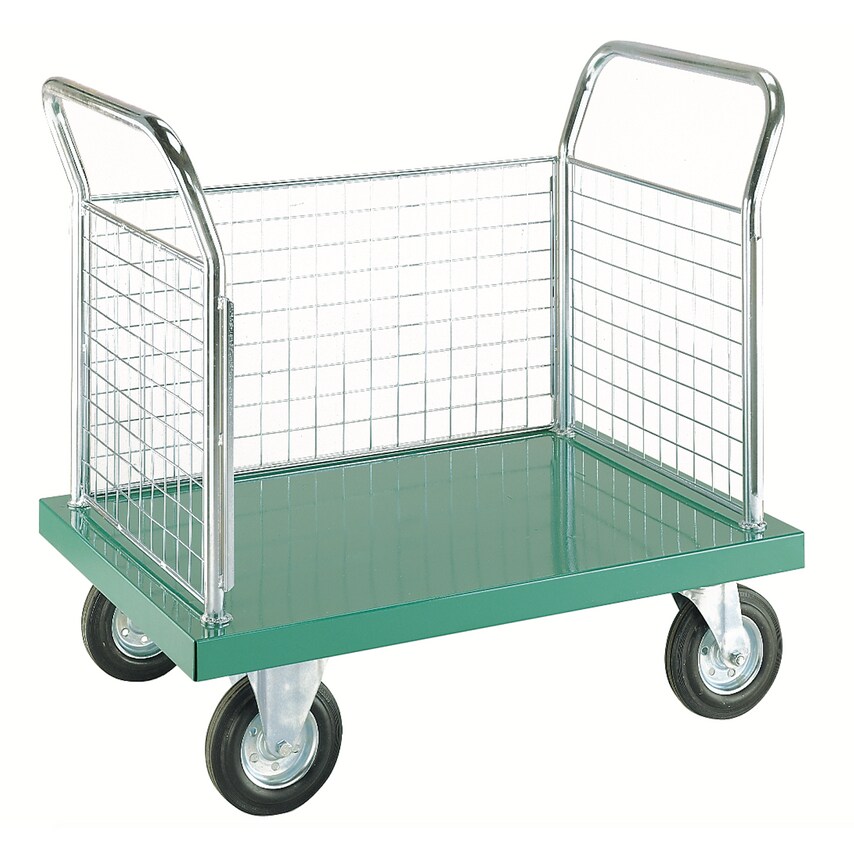 Loadtek EP603M 1000 x 600mm Platform Truck 3 Sided Mesh
