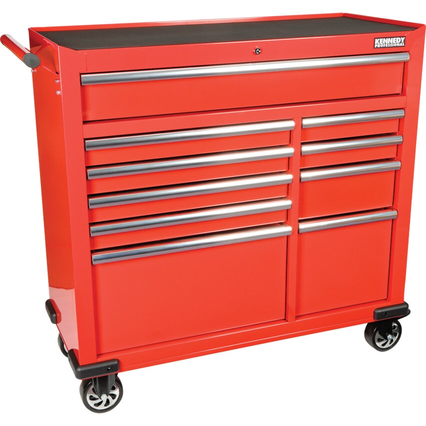 10-Drawer XL Heavy Duty Cabinet with Caster Wheels and Side Handle