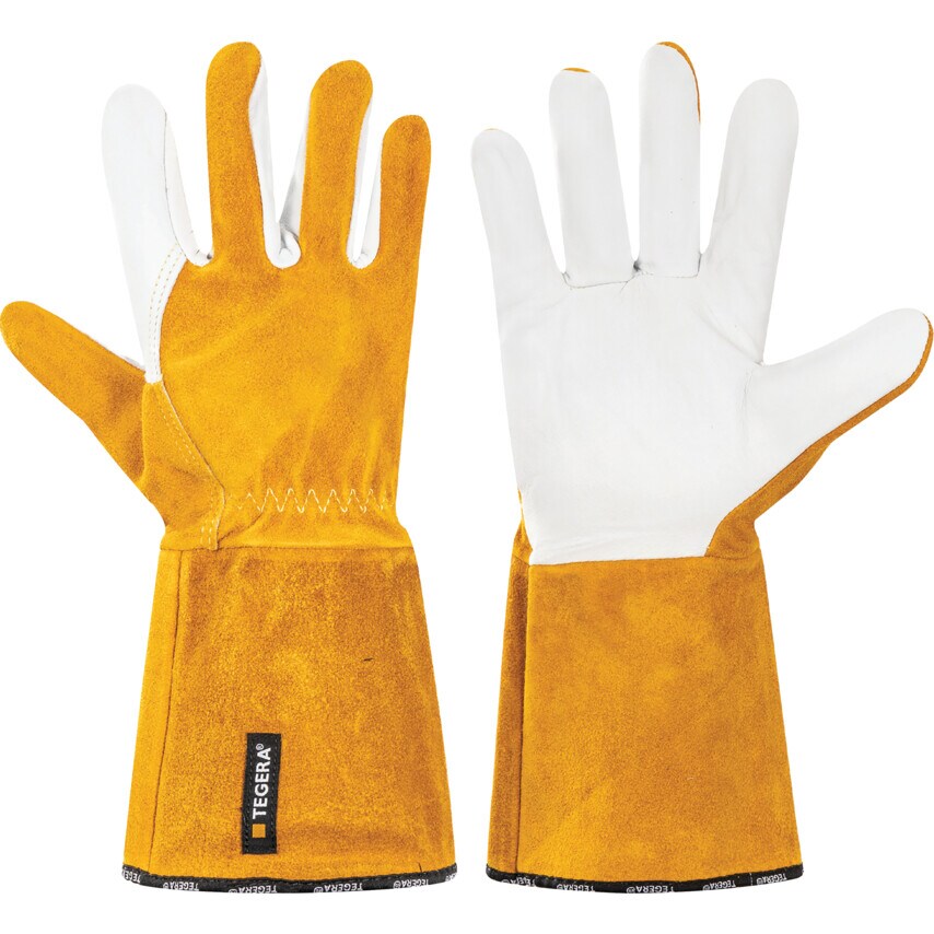 Ejendals Tegera S/G Goatskin Ch/B Gloves Yellow White Size 12
