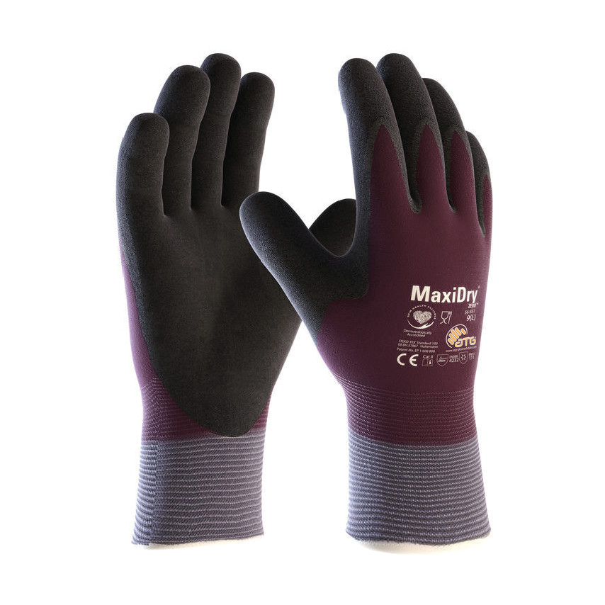 Atg 56-451 MaxiDry Zero Fully Coated Knitwrist NBR Glove (XL) Size-10