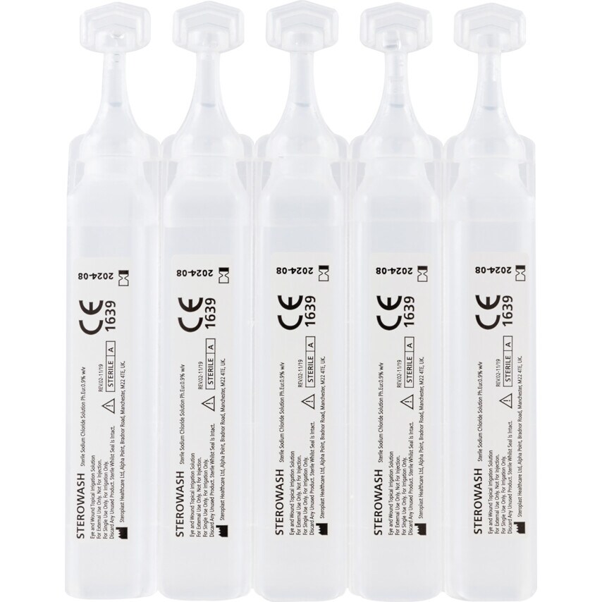 Emergency Eye Wash Saline Pods 20ml, Pack of 25