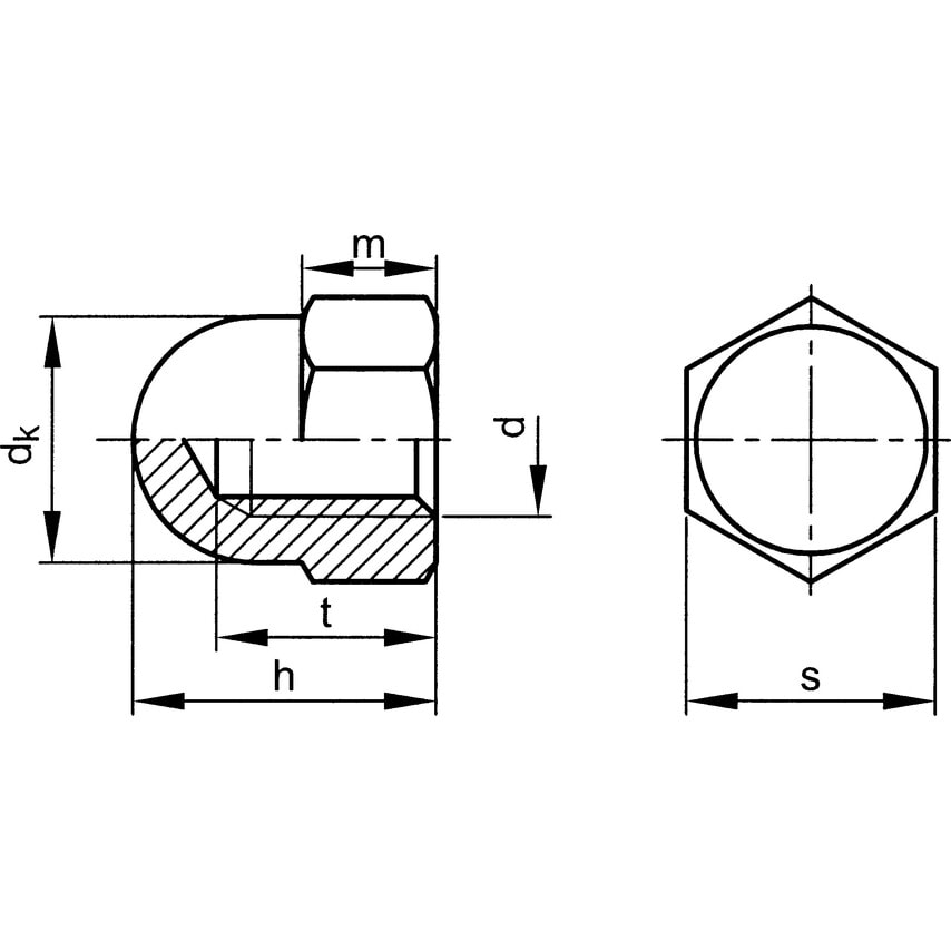 Qualfast M14 Hex Dome Cap Nut High A1 (50)- you get 4