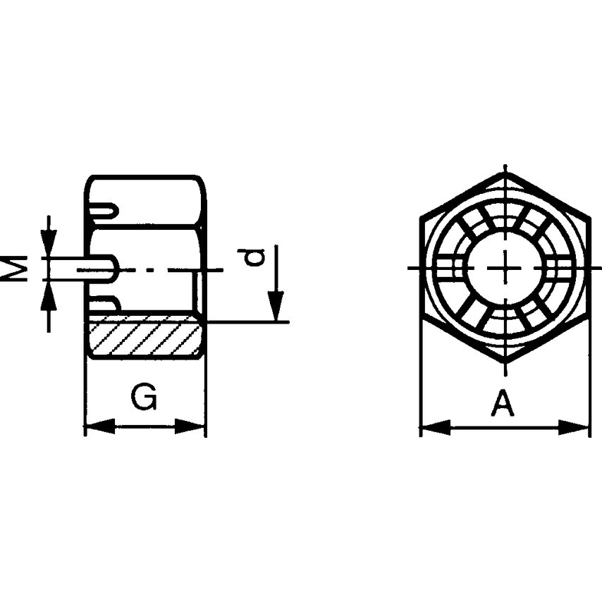 Qualfast 3/4 UNF Hex Slotted/Castle Nut (GR6) 121 at Zoro