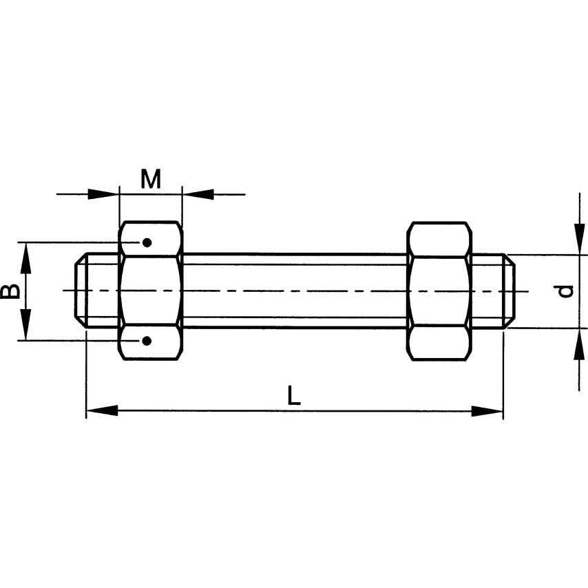 Qualfast 1.3/8 (8-UN) X185 (7.1/4) Studbolt & 2 Nuts A193 (GR-B7/2H)