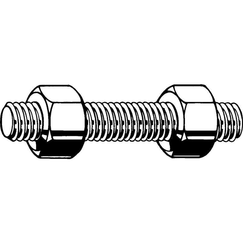 Screwed Studding - UNC - Stainless Steel Gr.B8M / Gr.8M - Stud Bolt With 2 Hex Nut - BS 4882