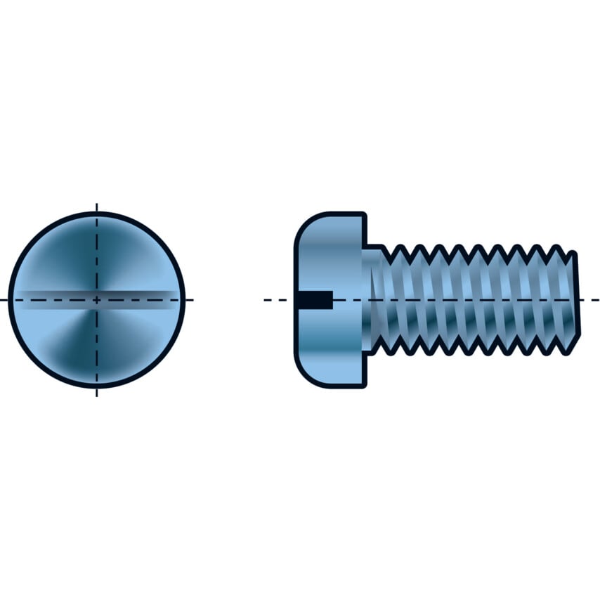 Qualfast M2.5X8 Slotted Cheese Head Screw BZP (GR-4.8)- you get 200