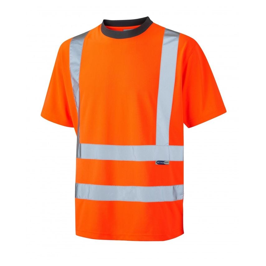 Leo Workwear Braunton ISO 20471 CL 2 Coolviz T-Shirt (Ecoviz) Hi-vis Orange6XL