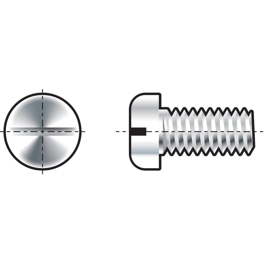 Qualfast M4X12 Slotted Pan Head Screw A2- you get 50