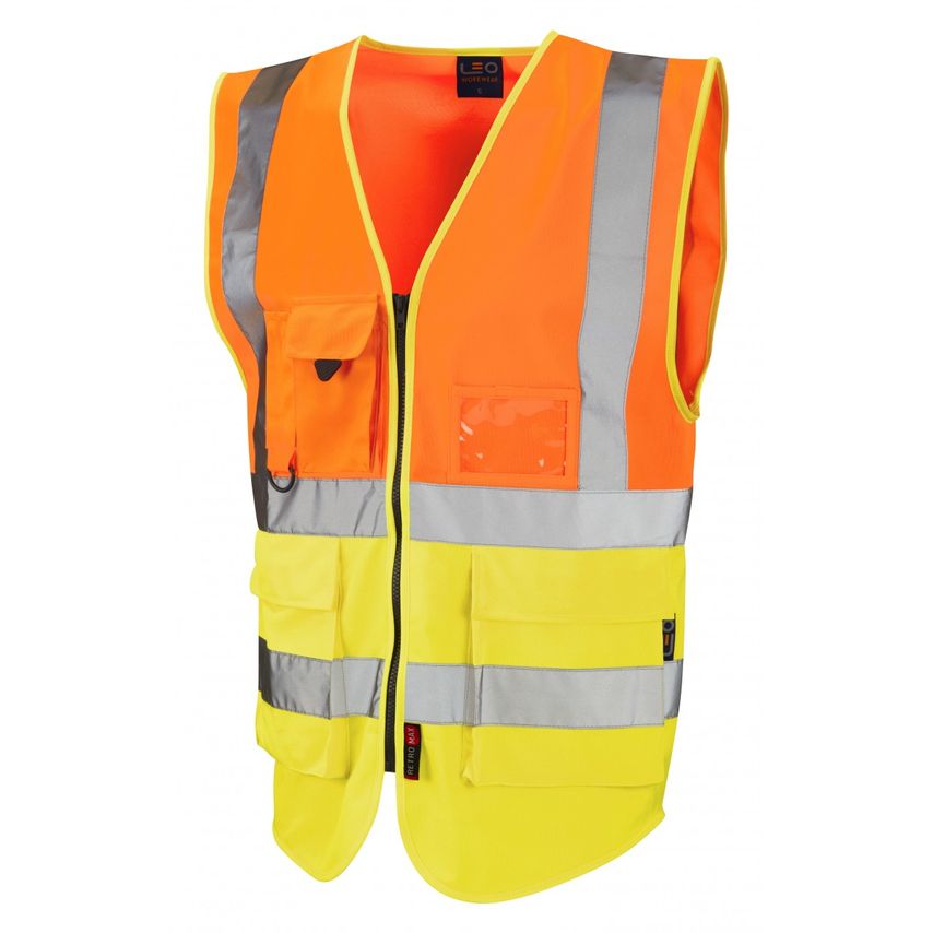 Lynton ISO 20471 Class 2 Superior Waistcoat HV Orange/Hv Yellow