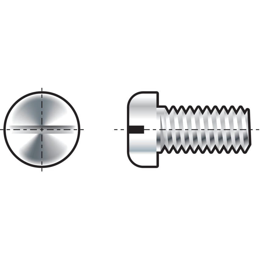 Qualfast M8X12 Slotted Pan Head Screw A2- you get 5