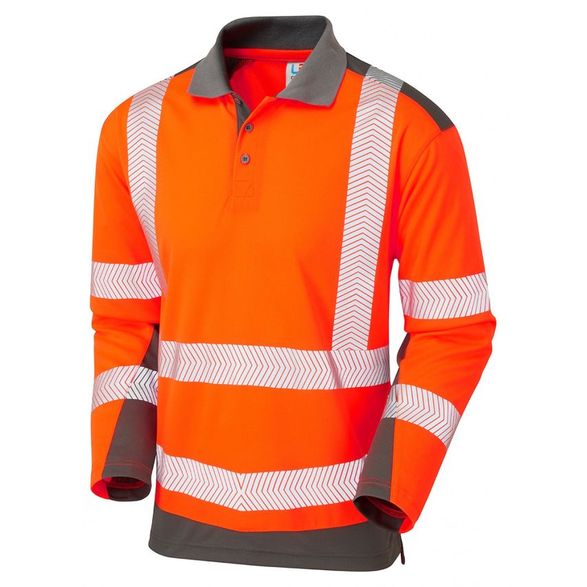 Leo Workwear Wringcliff ISO 20471 Class 2 Dual Coolviz Plus Sleeved Polo Shirt