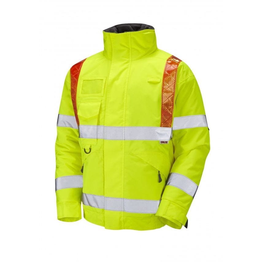 Leo Workwear Portmore ISO 20471 CL 3 Orange Brace Superior Bomber Jacket Hi-vis