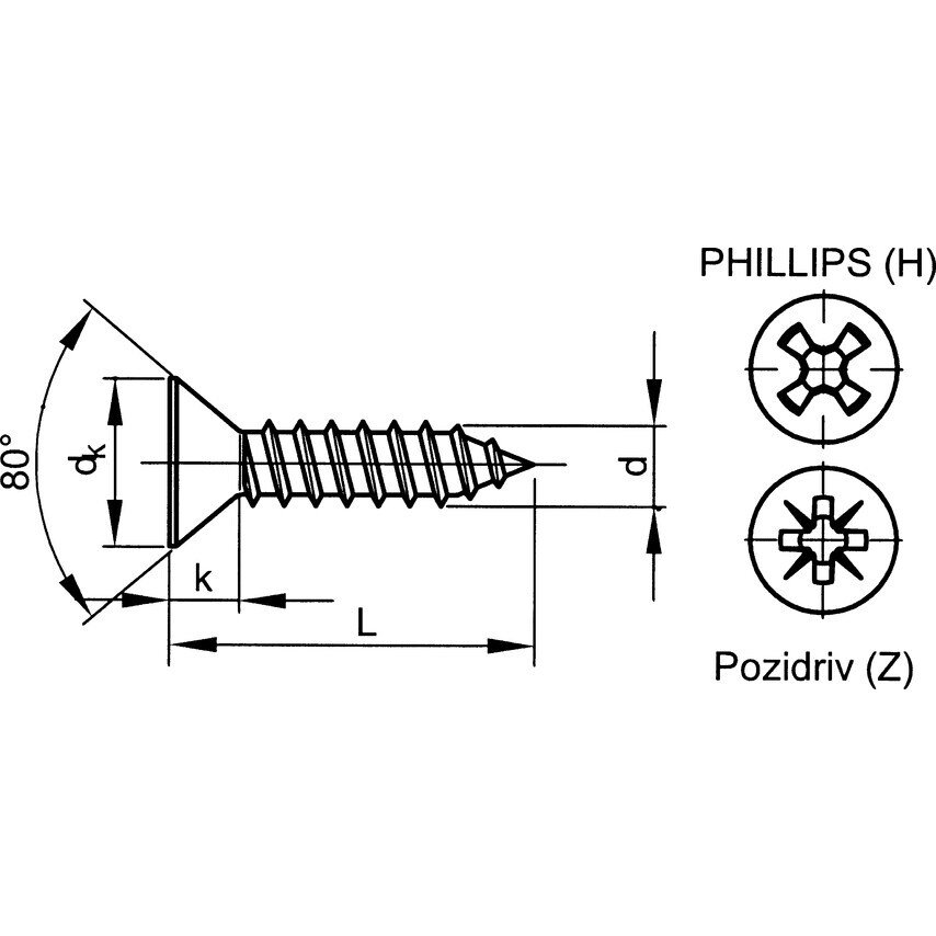 Qualfast ST5.5X38MM Cross Countersunk Tap Screw A4- you get 100