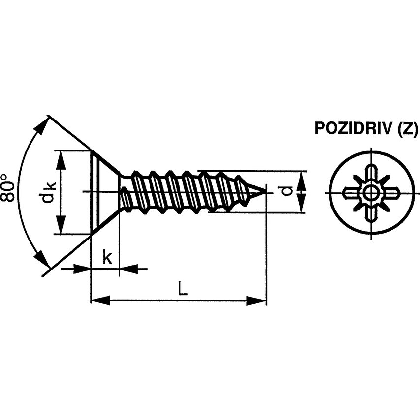 Qualfast ST4.8X19MM Pozi Countersunk Tap Screw A4- you get 1000