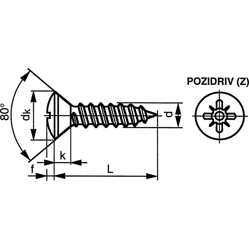 Qualfast ST3.9X19MM Pozi RSD Countersunk Tap Screw A2- you get 200