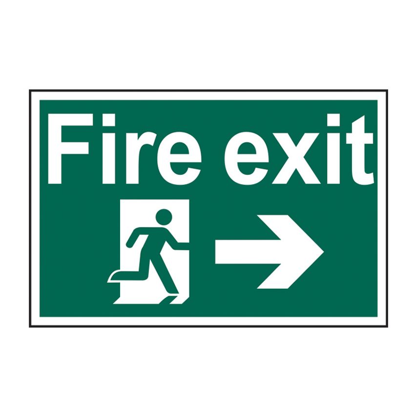 Spectrum Industrial Fire Exit Arrow Right - RPVC (300 x 200mm)
