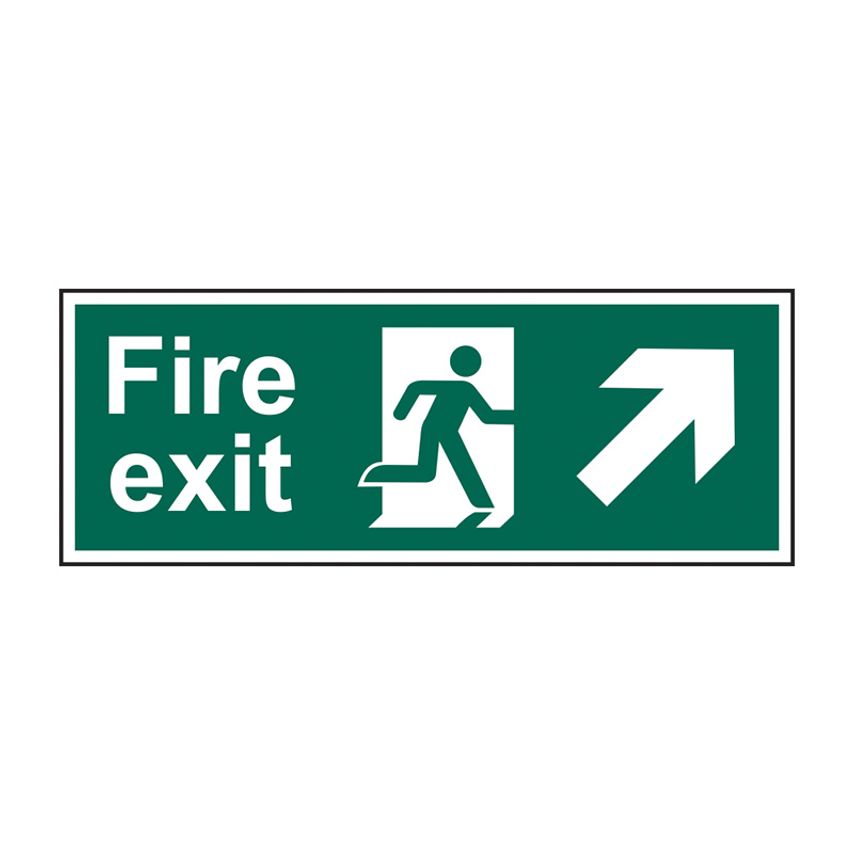 Spectrum Industrial Fire Exit (Man Arrow Up/Right) - RPVC (400 x 150mm)