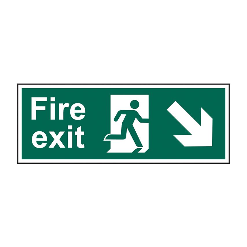 Spectrum Industrial Fire Exit (Man Arrow Down/Right) - RPVC (400 x 150mm)