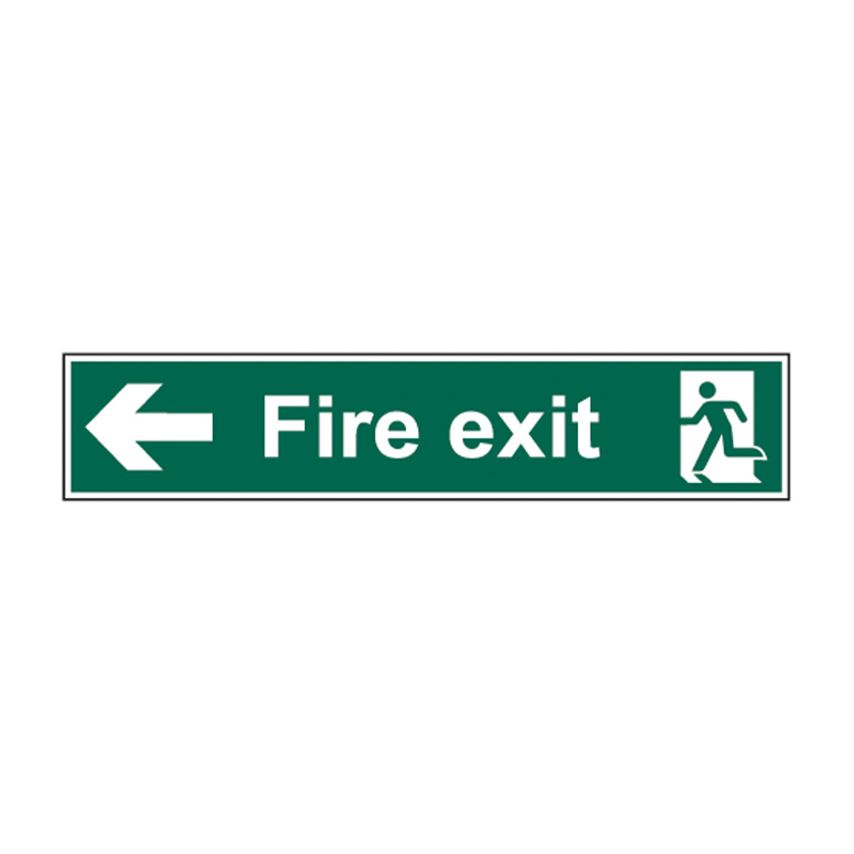 Spectrum Industrial Fire Exit (Man Arrow Left) - Sav (750 x 150mm)