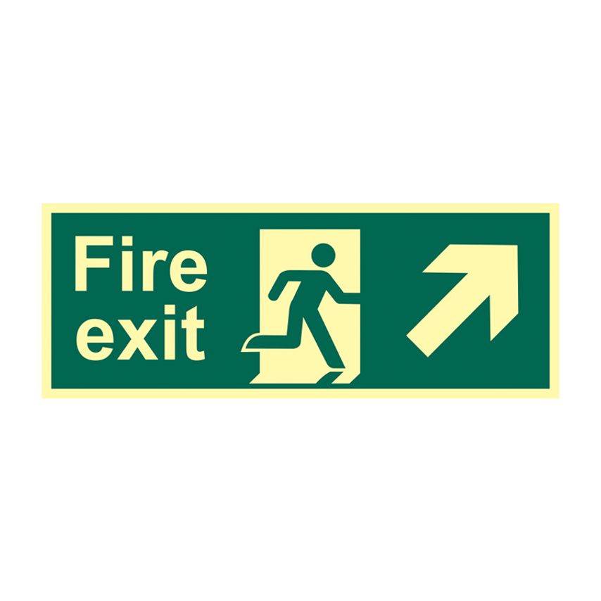 Spectrum Industrial Fire Exit (Man Arrow Up/Right) - PHS (400 x 150mm)