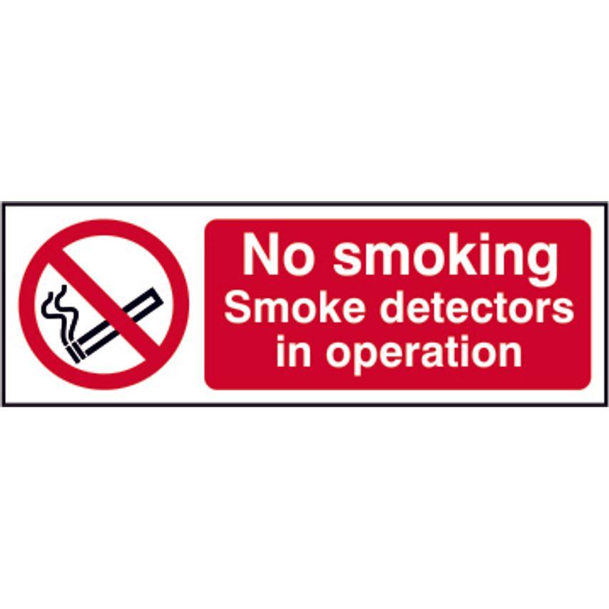 Spectrum Industrial NO Smoking Smoke Detectors in Operation - Sav (300 x 100mm)