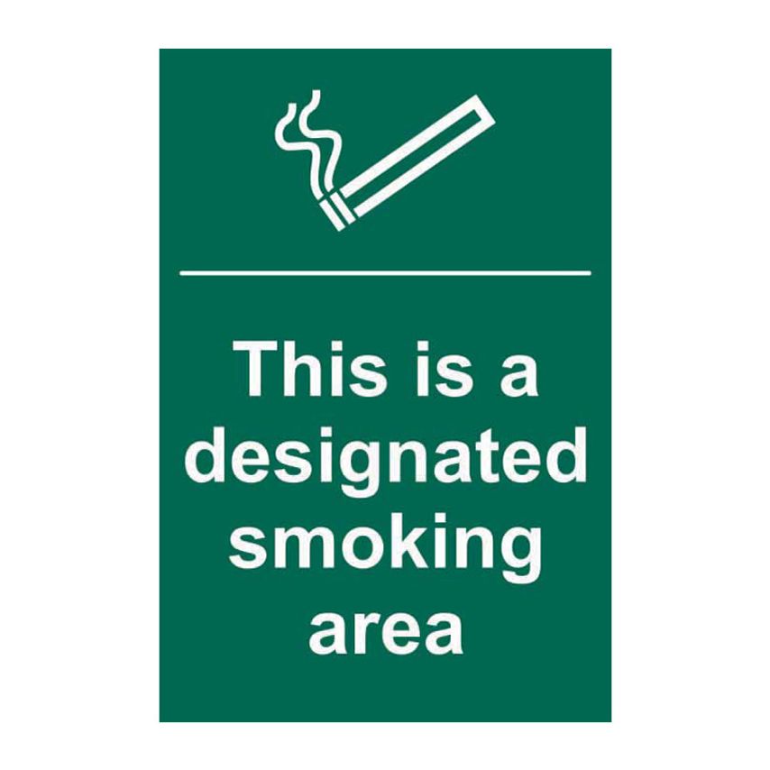 Spectrum Industrial This is A Designated Smoking Area - PVC (200 x 300mm)