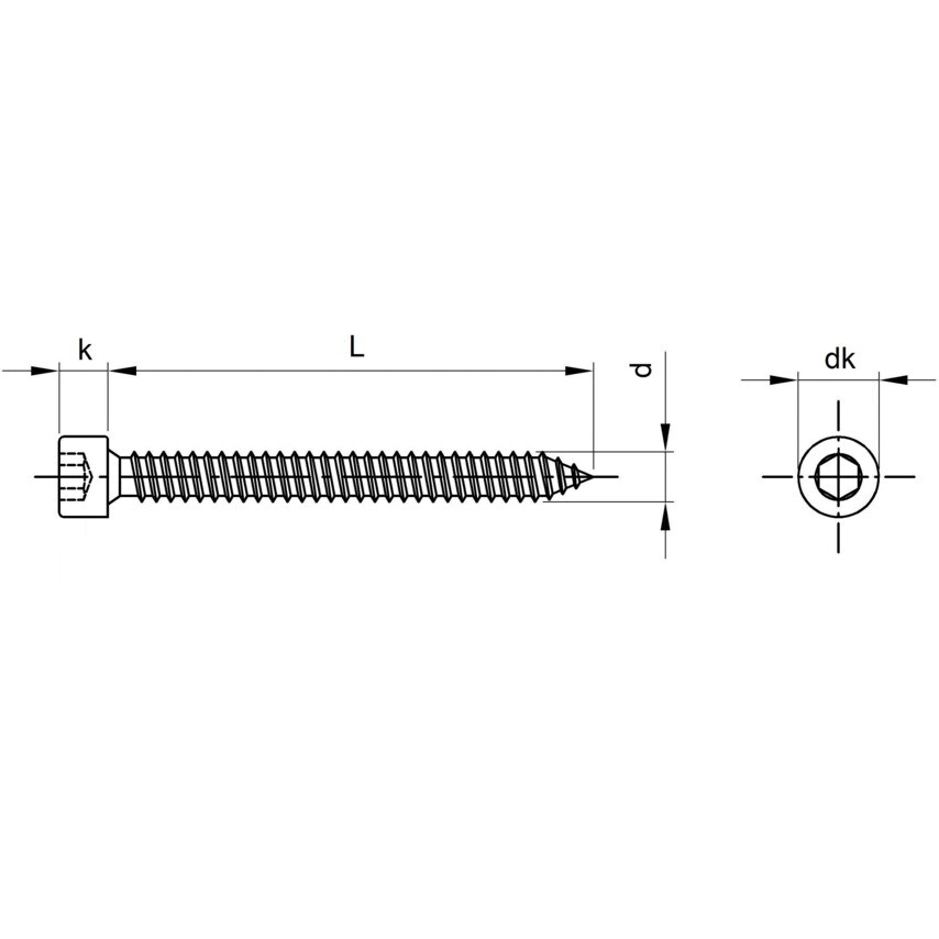 Qualfast C5.5X22 Socket Tap Screw A2- you get 500