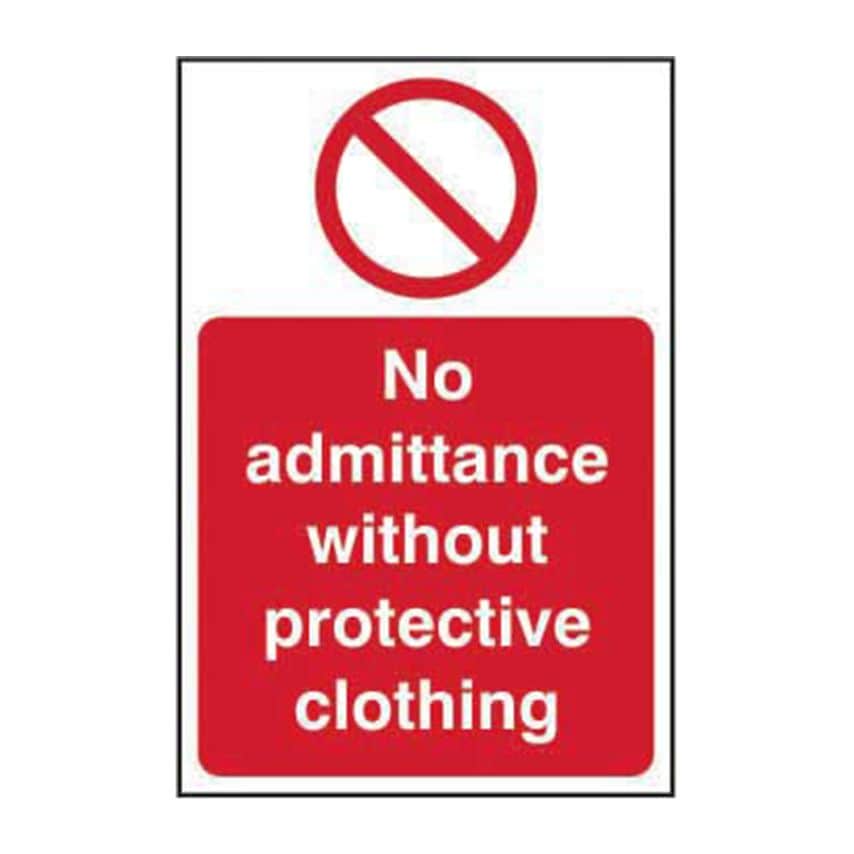Spectrum Industrial NO Admittance without Protective Clothing - Sav (200 x 300mm