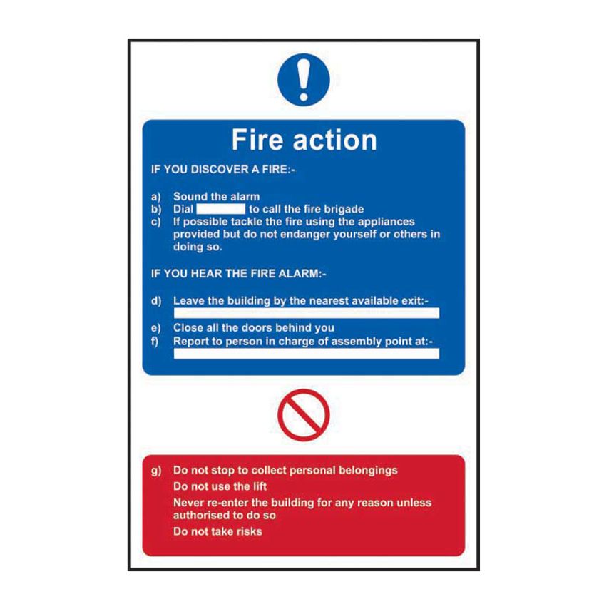 Spectrum Industrial Fire Action Procedure - Sav (200 x 300mm)