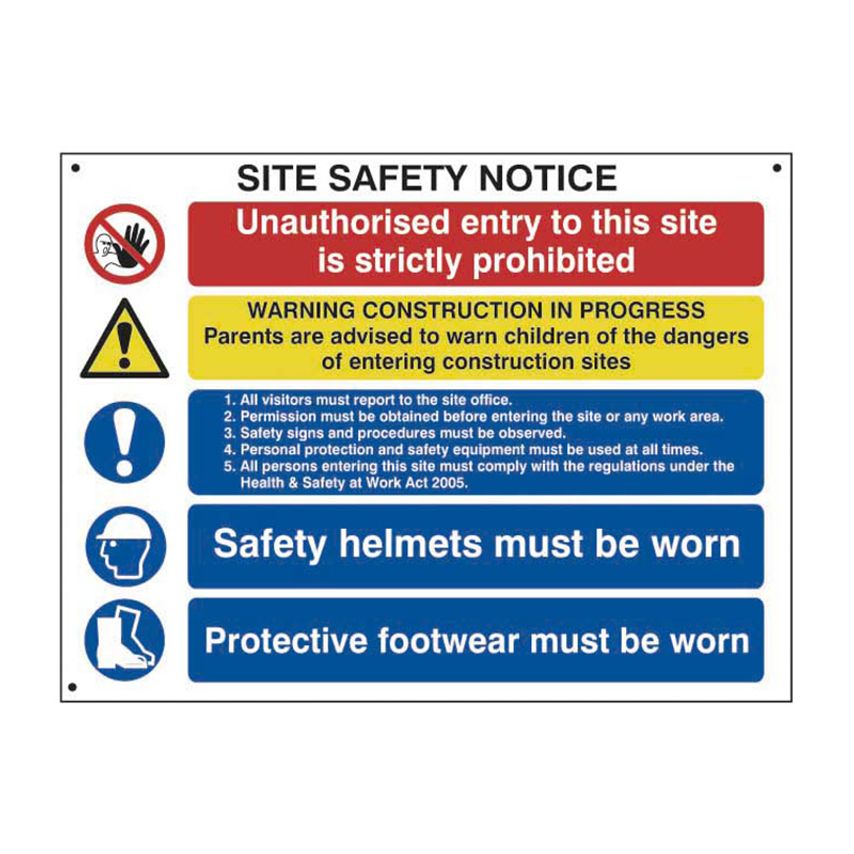 Spectrum Industrial Composite Site Safety Sign (Irish Version)