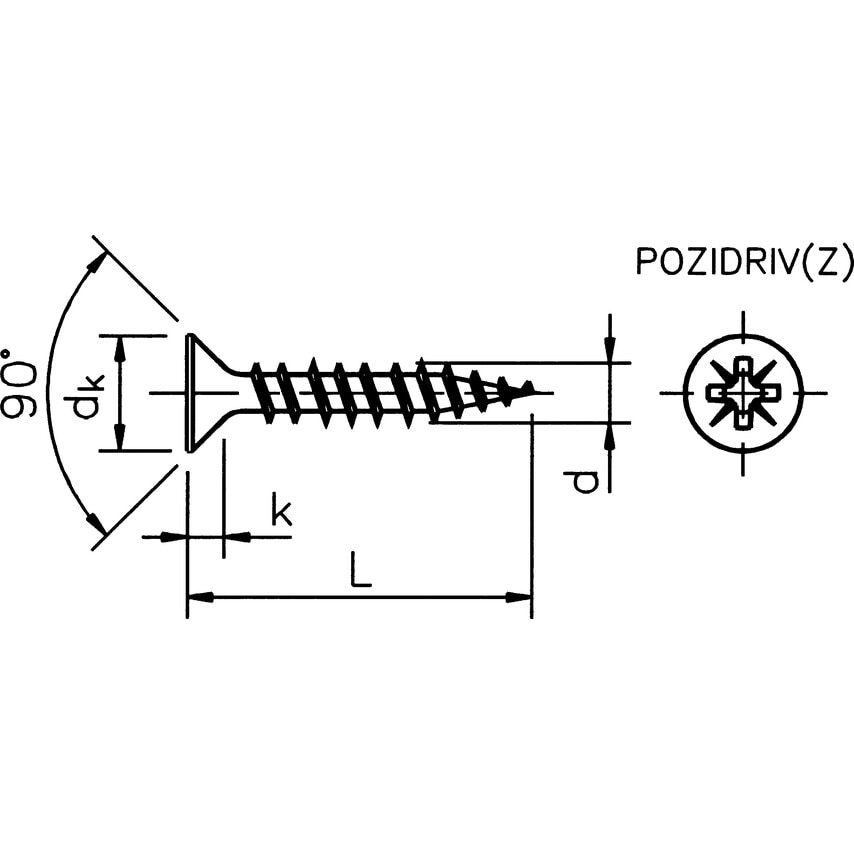 Matlock 6X160MM Pozi Countersunk Chipboard Screw BZP (BX-100)