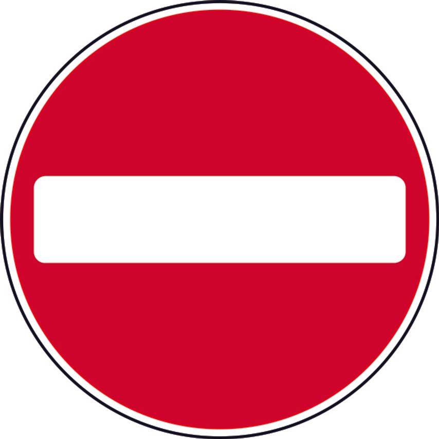 Spectrum Industrial 450mm Diameter Dibond 'No Entry' Road Sign (with Channel)
