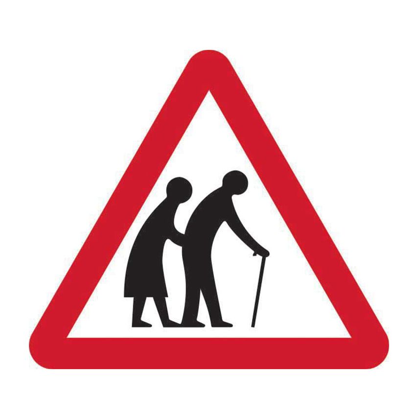 Spectrum Industrial 600mm Triangle Dibond 'Frail or Disabled Pedestrians' Road S