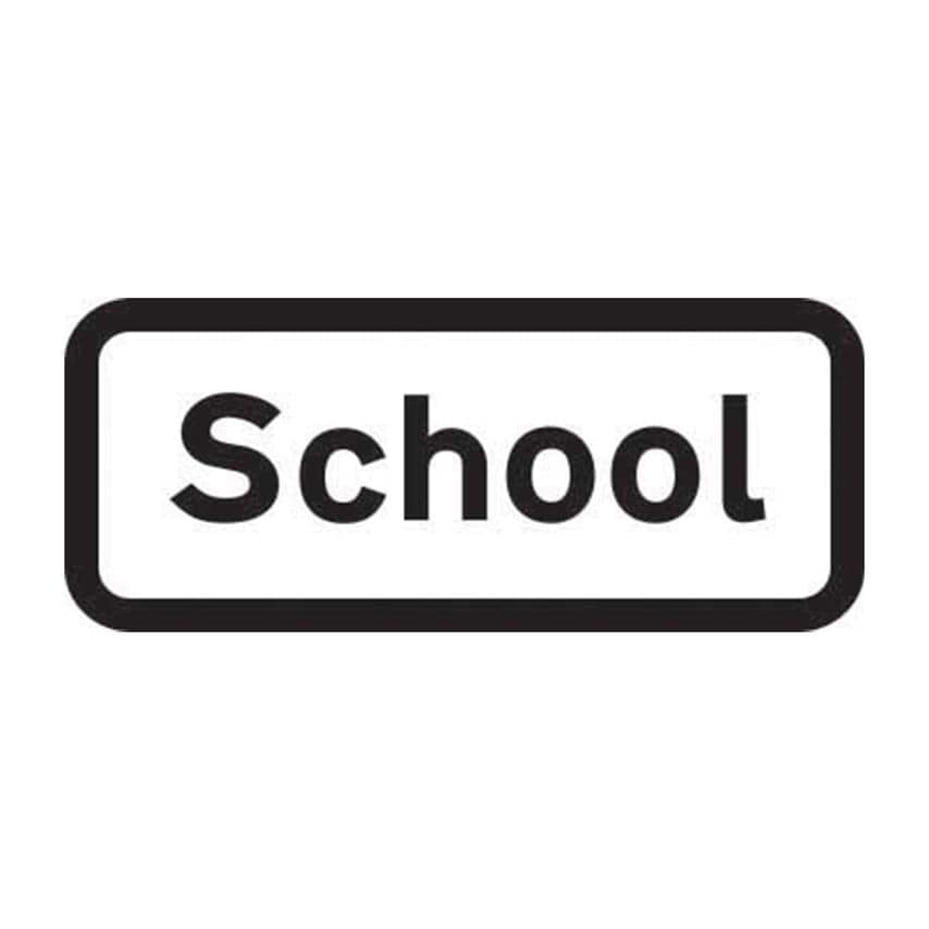 Spectrum Industrial 439 x 188mm Dibond 'School' Road Sign (with Channel)