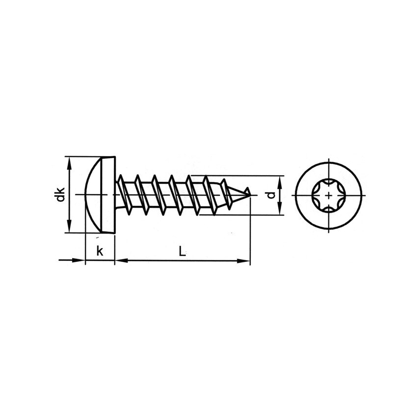 Matlock 3X35MM Torx Skt RSD Cheese Head Chipboard Screw BZP (BX-500)